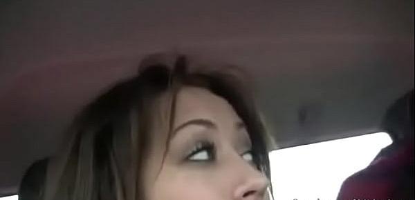  Stroking his cock while driving in the car